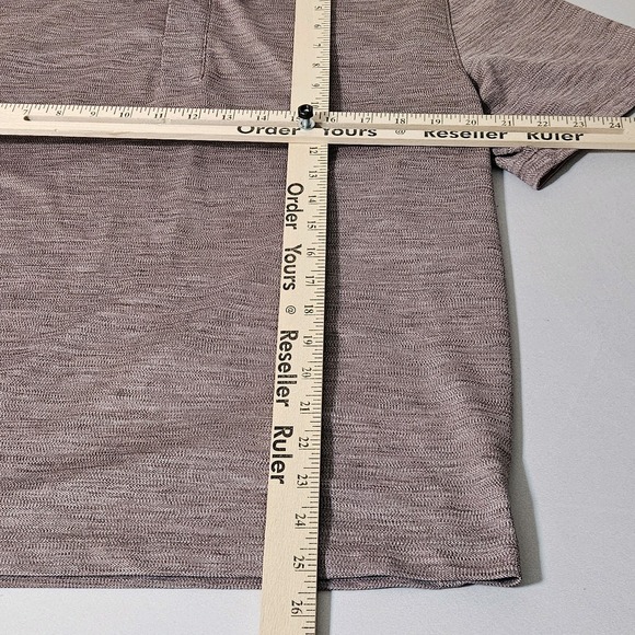 UNTUCKIT Shirt Mens L Camp Collar Button Polo Short Sleeve Purple Stretch - Picture 4 of 4